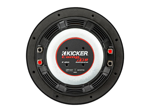Kicker CWRT8, CompRT Series 8" 2-Ohm Dual Voice Coil Shallow Subwoofer (48CWRT82)
