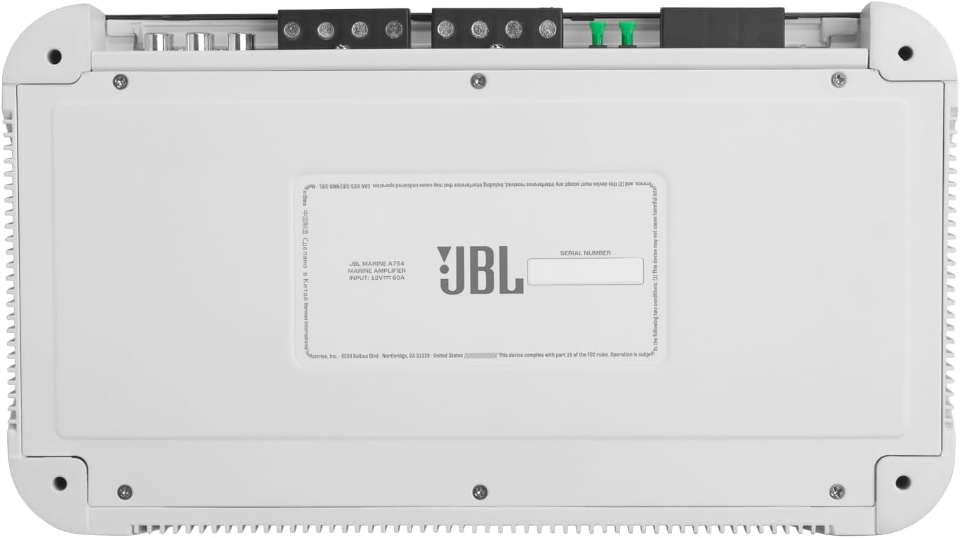 JBL MA754, 4 Channel Marine Fullrange Amplifier - 300 Watts RMS