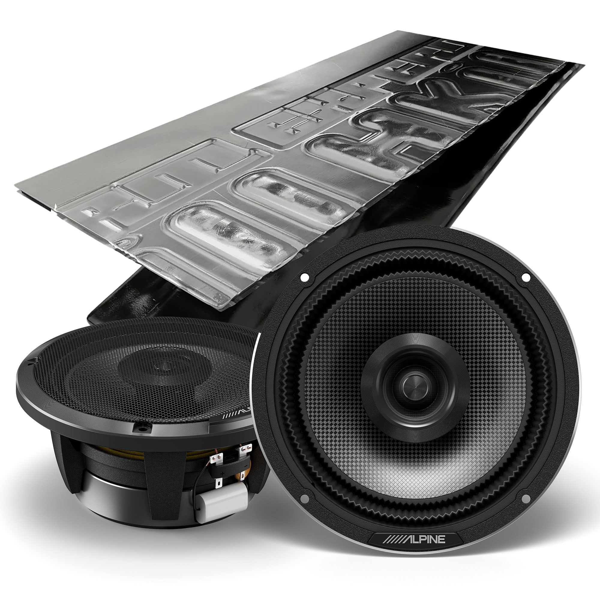 Alpine HDZ-65, Status Series Hi-Res 6.5" 2-Way Speakers + Damping Kit Bundle