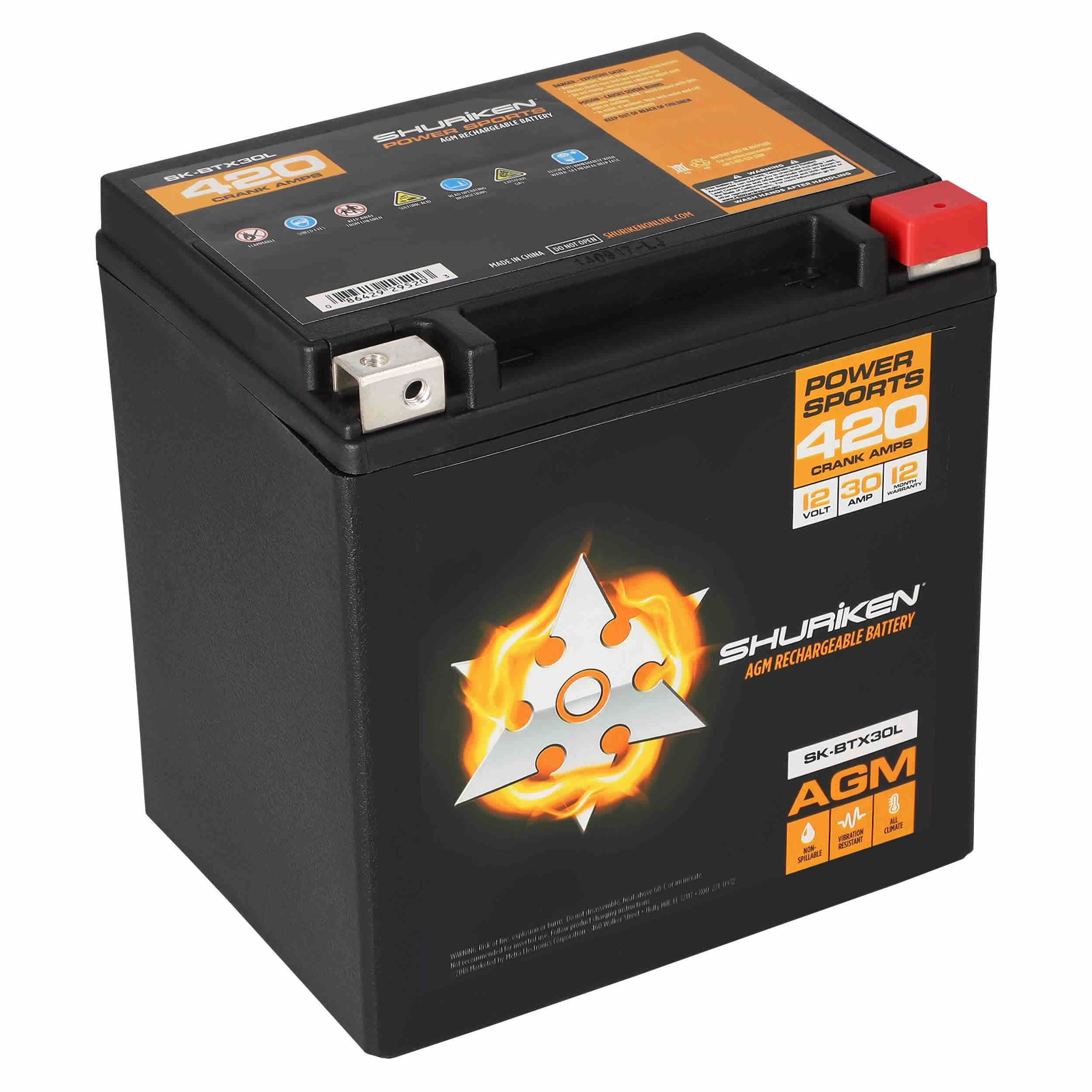 Shuriken SK-BTX30L, OE Battery JIS 420CCA/30AH