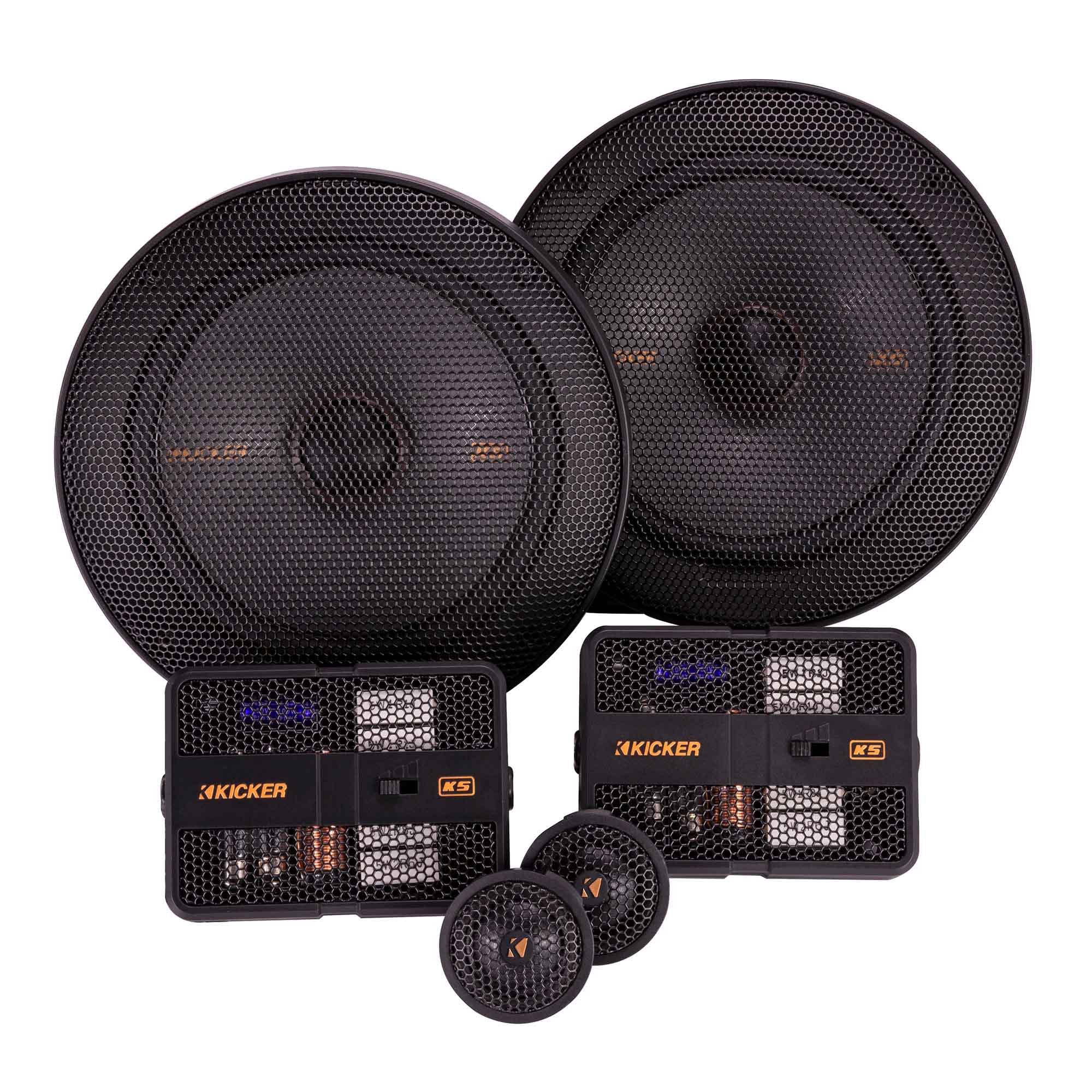 Kicker KSS6504, KS Series 6.5" 2-Way 4 Ohm Component Speakers + Damping Kit Bundle
