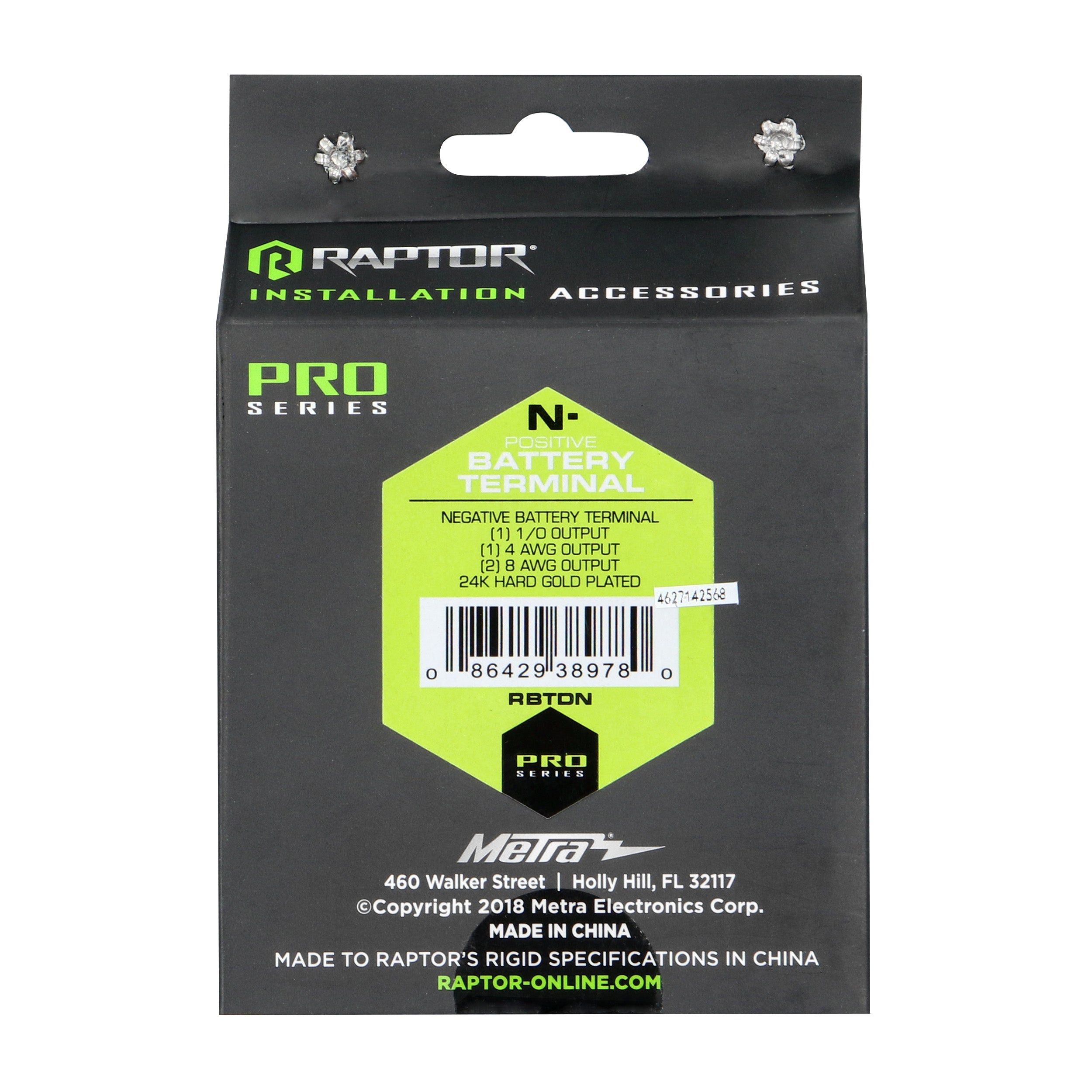 Raptor RBTDN, Batt Term 1/0ga/4ga/(2)8ga