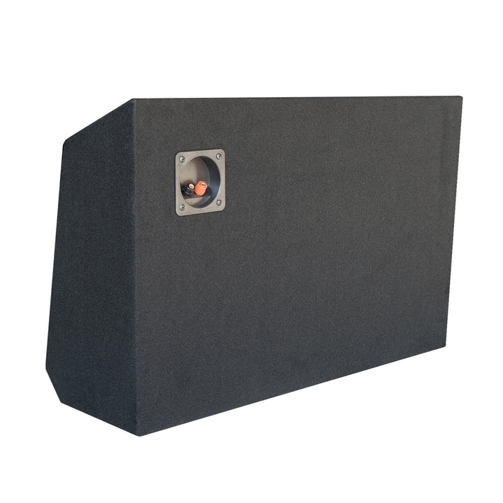 SoundBox Chevy Silverado / GMC Sierra Double Cab / Crew Cab 2019-UP Single 10" Downfire Subwoofer Enclosure, BedLiner Finish