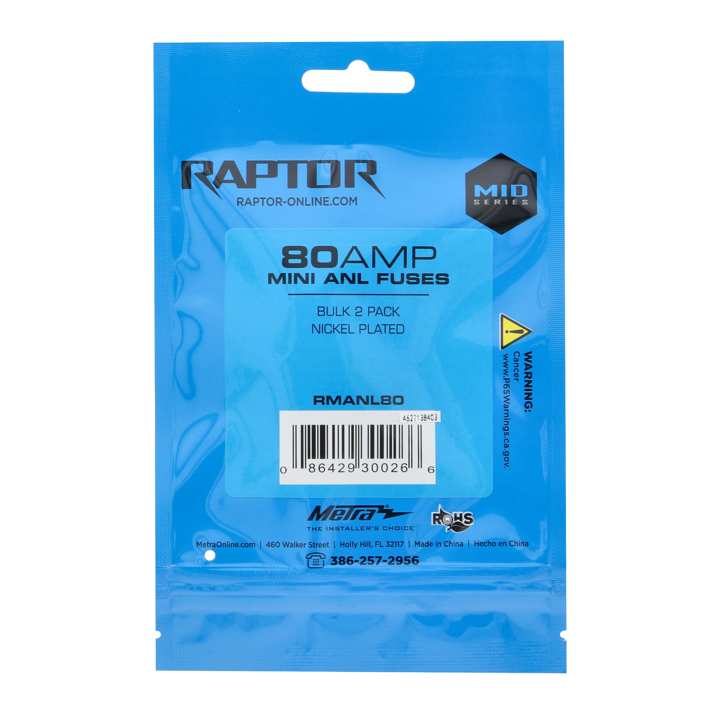 Raptor RMANL80, (2)Fuses MANL 80 Amp