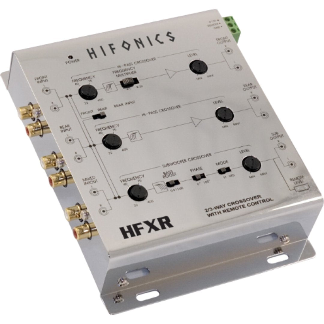 Hifonics HFXR,  2-Way / 3-Way Active Crossover w/ Remote Bass Control.