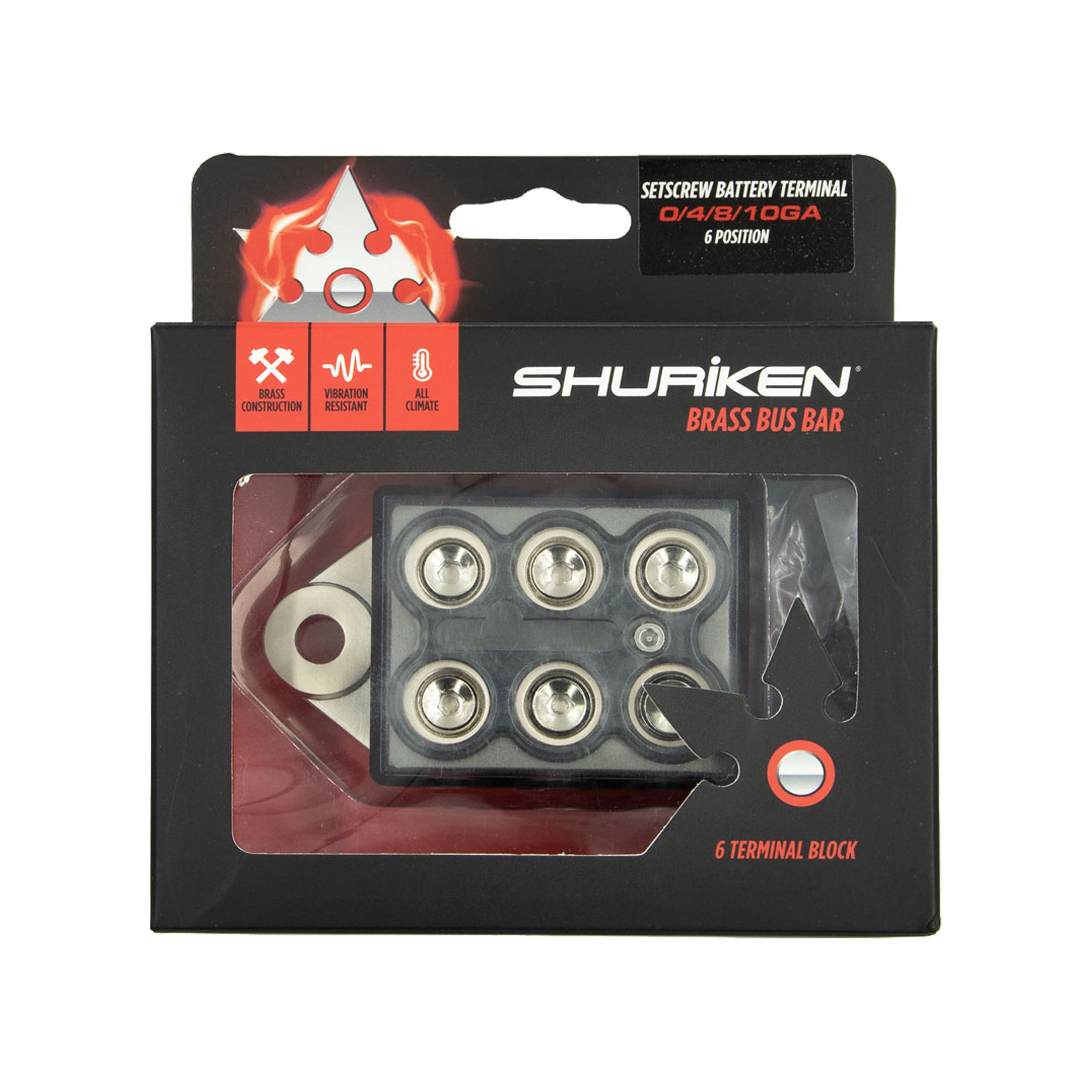 Shuriken SK-TML-BLK, Bus Bar Block 10-0ga Brass