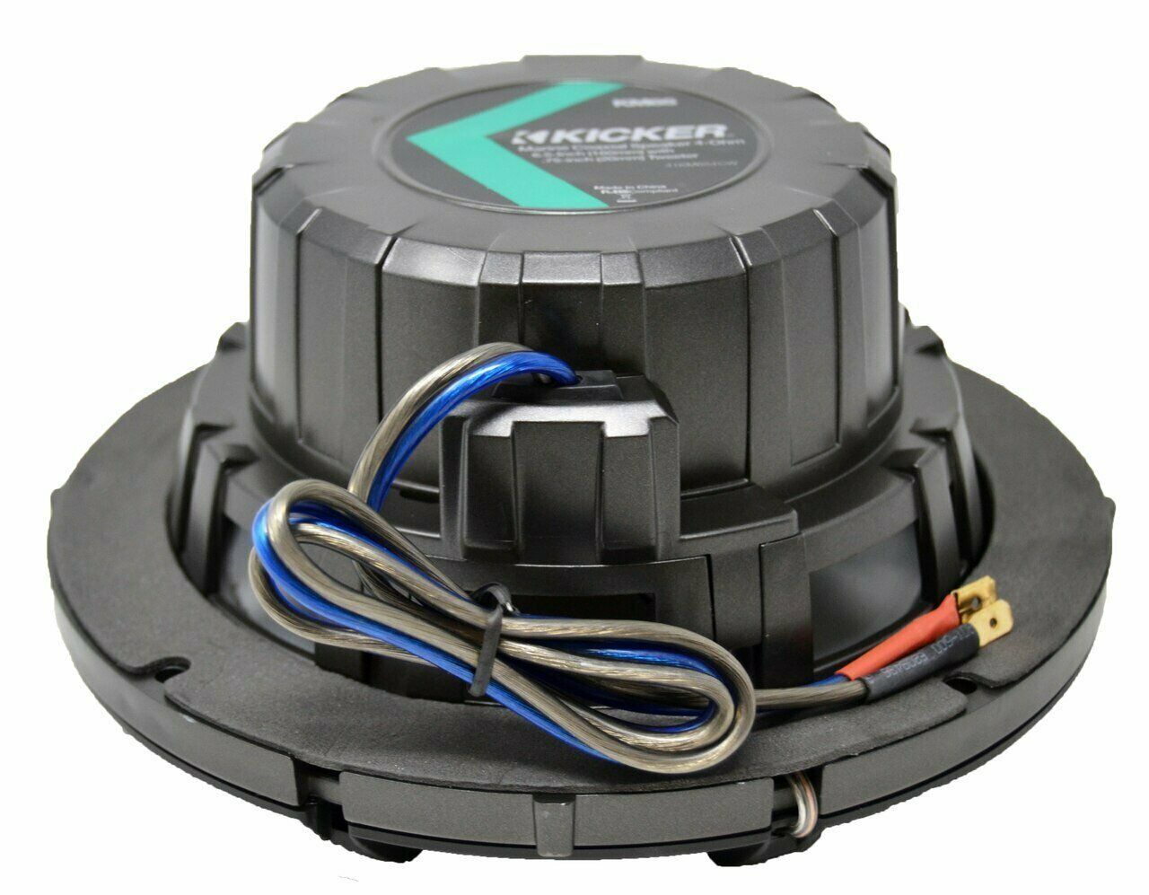 Pair of Kicker 41KM654CW 6.5" 2-Way Coaxial 4-Ohm Marine/Boat Speakers with 3/4 Inch Titanium Waterproof Tweeters - 95 Watts Peak/65 Watts RMS Each Speaker / 390 Watts Peak/130 Watts RMS Per Pair