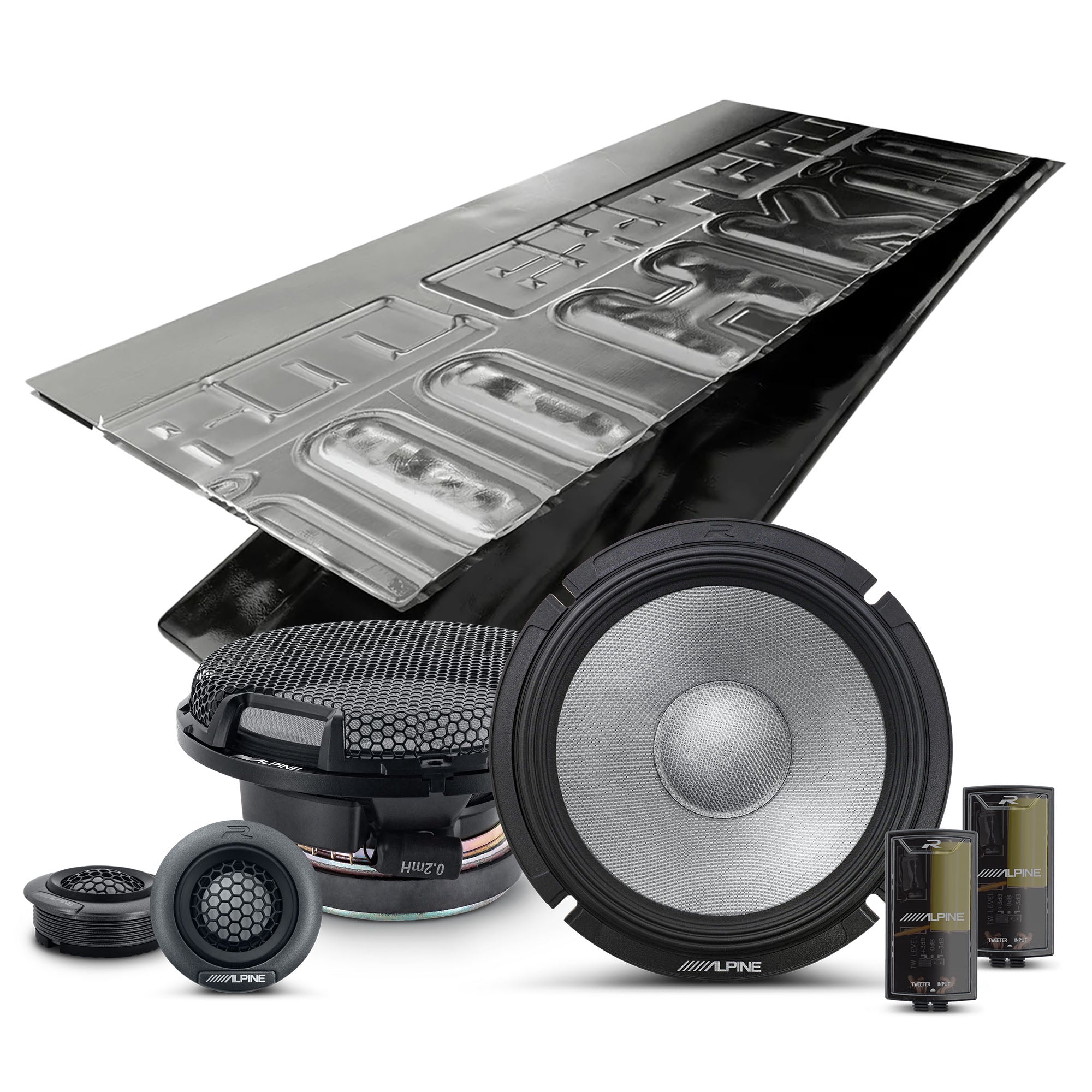 Alpine R2-S65C, R Series 6.5" 2-Way Hi-Res Speakers+ Damping Kit Bundle