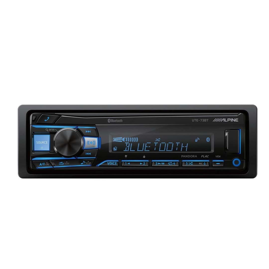 Alpine UTE-73BT, Single-DIN Digital Media Receiver w/ Bluetooth, USB & AUX (OB)