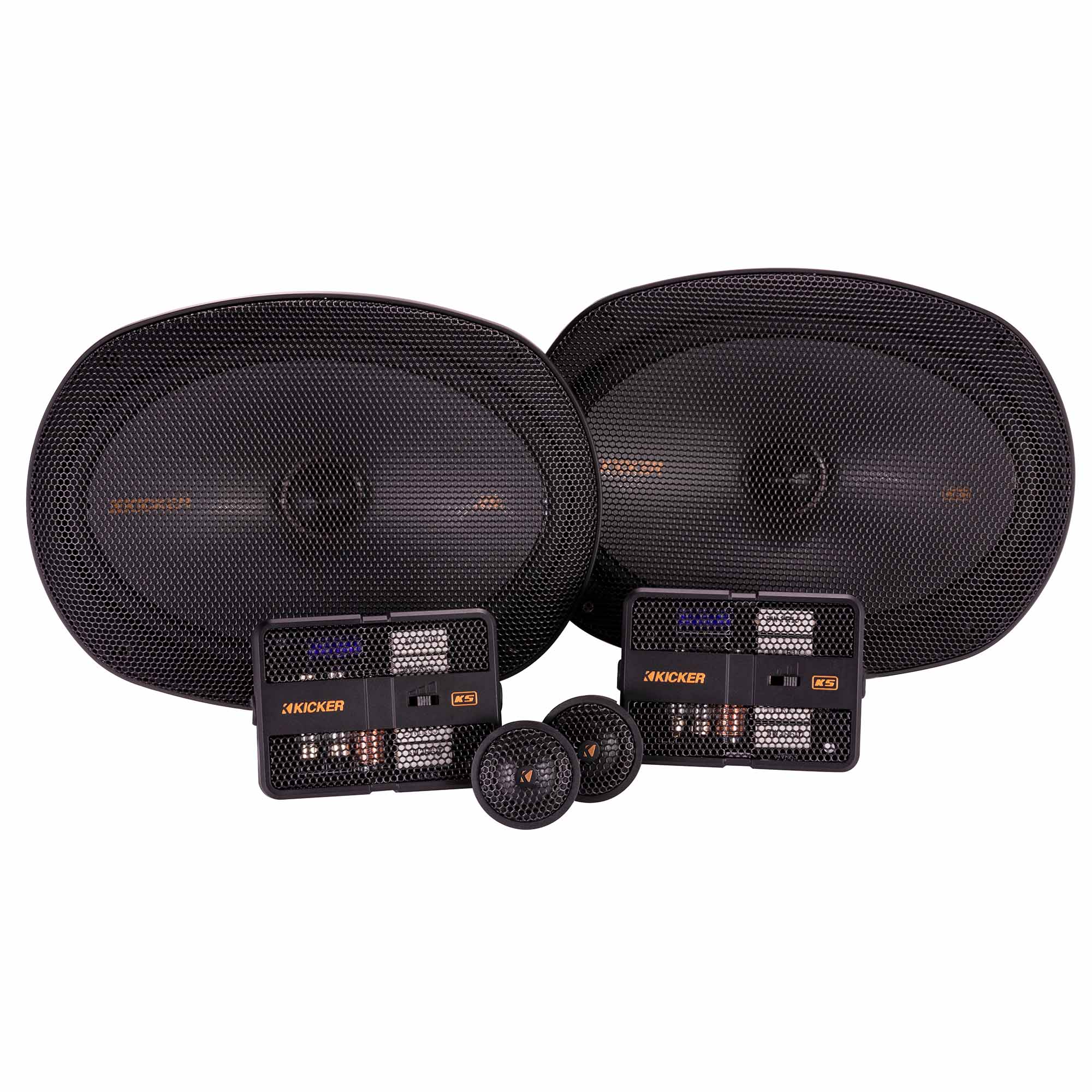 Kicker KSS6904, KS Series 6x9" 2-Way 4 Ohm Component Speakers + Damping Kit Bundle