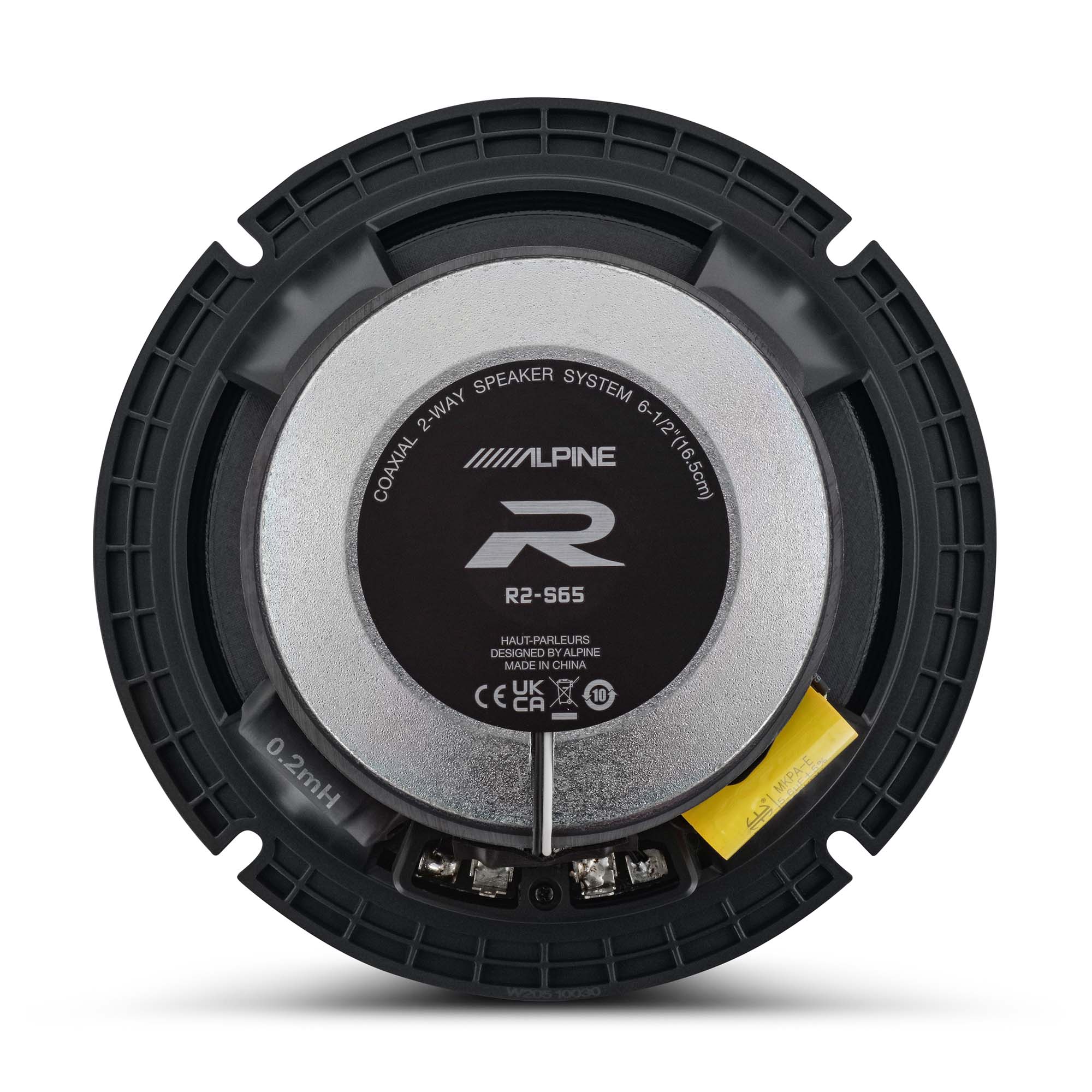 2x Alpine R2-S65, R Series 6.5" 2-Way Hi-Res Coaxial Speakers - Pair