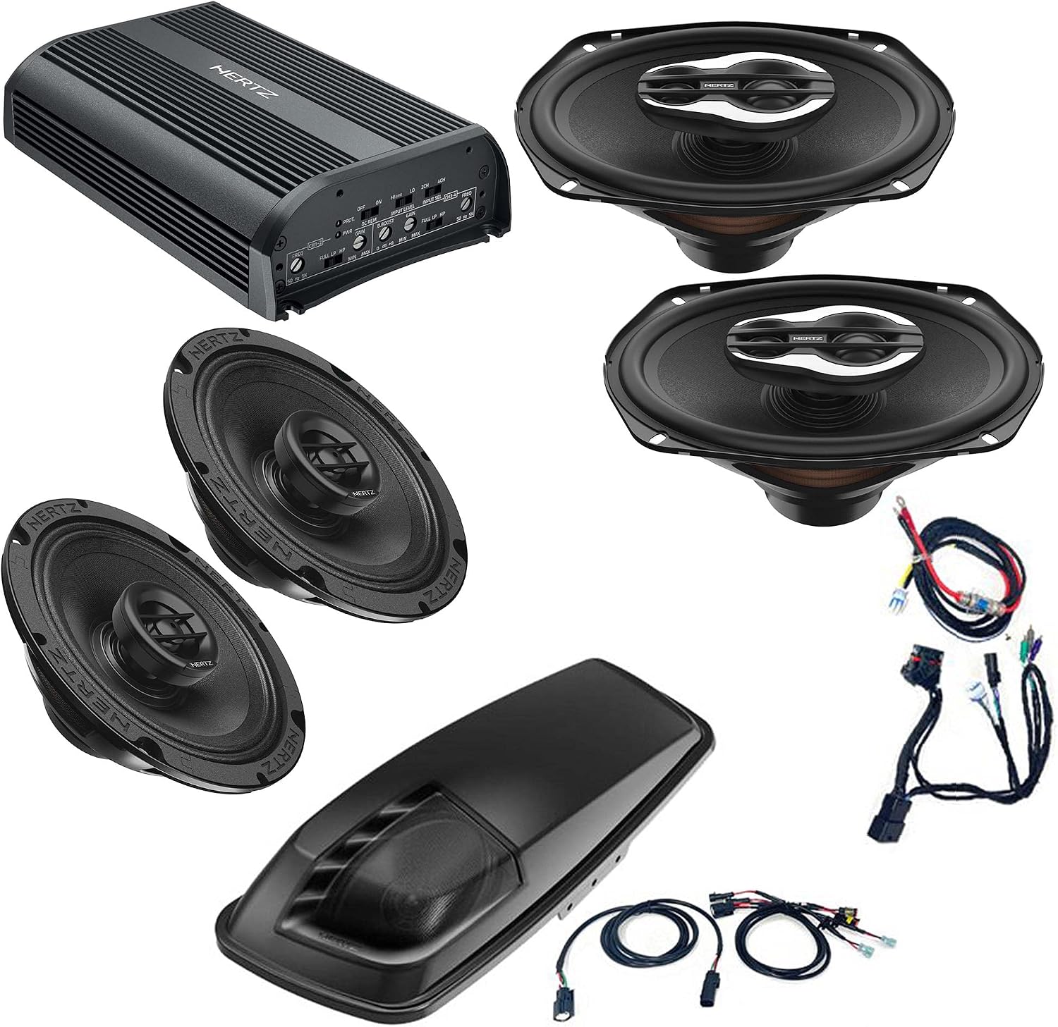 Hertz HSP3, Plug and Play 4 Speaker Kit with Saddlebag 6x9 Kit