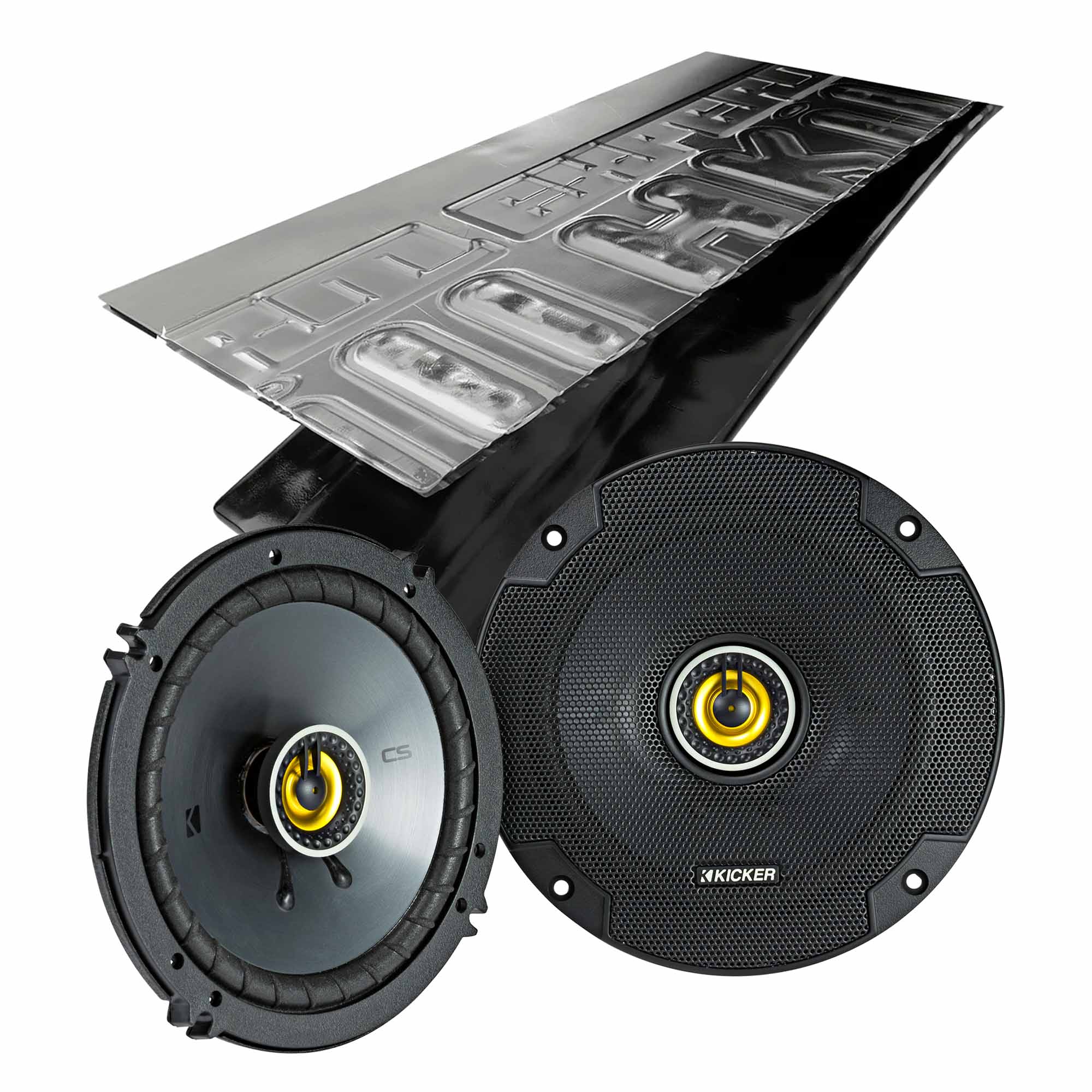 Kicker CSC654, CS Series 6.5" Coaxial Speakers + Damping Kit Bundle