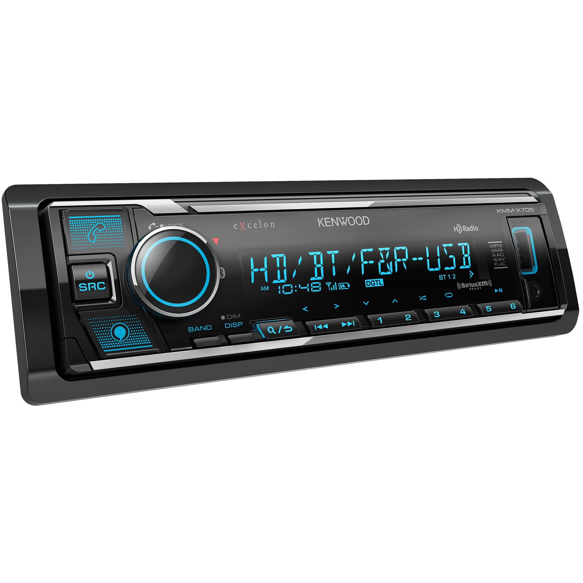 Kenwood KMM-X705, eXcelon Bluetooth Digital Media Receiver w/ HD Radio (Does Not Play CDs)
