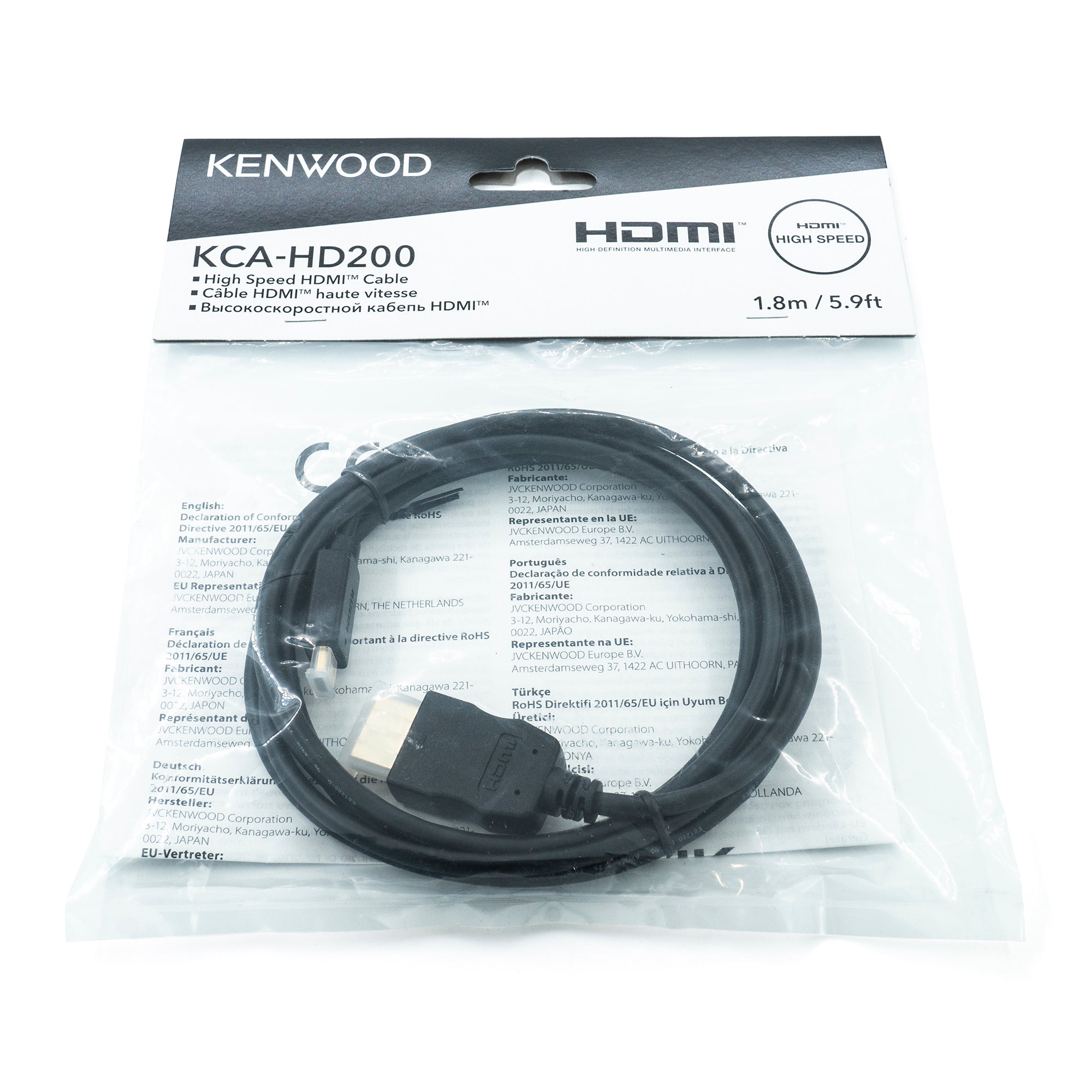 Kenwood KCA-HD200, HDMI Type A to HDMI Type D - 6 Feet