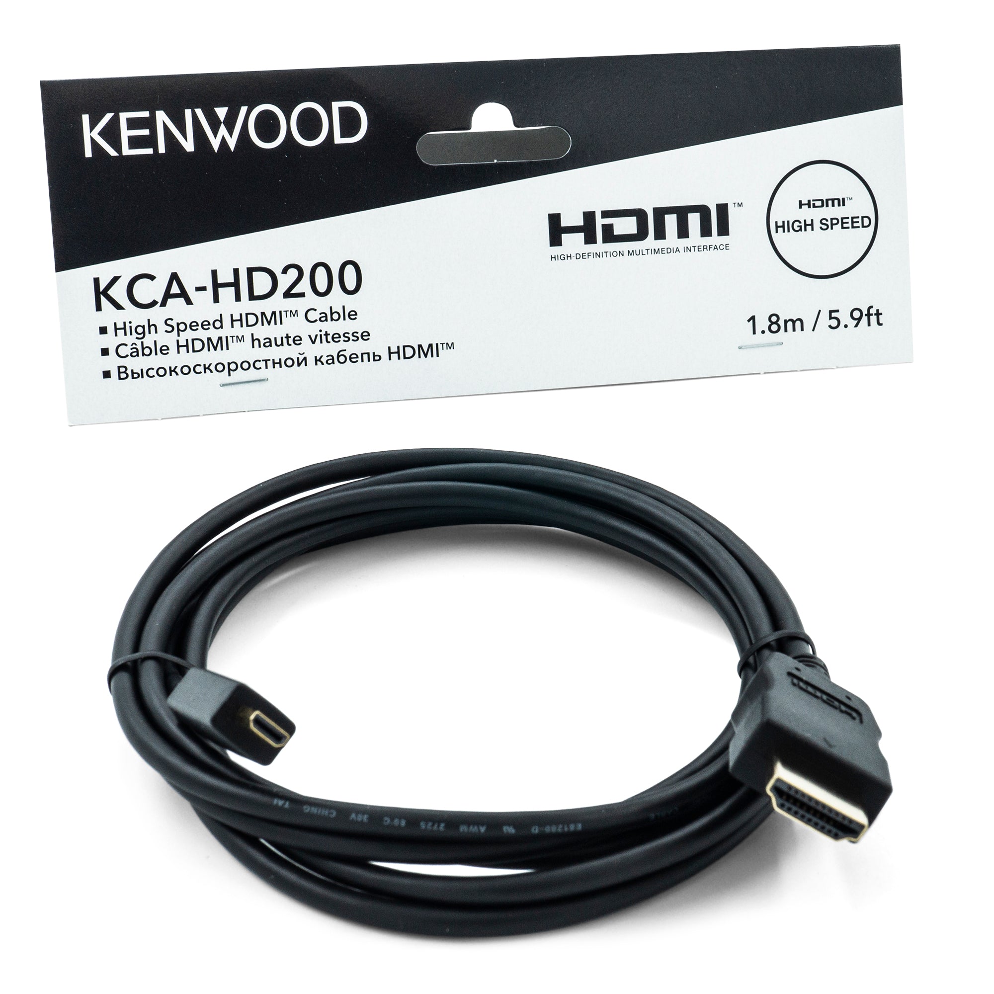 Kenwood KCA-HD200, HDMI Type A to HDMI Type D - 6 Feet