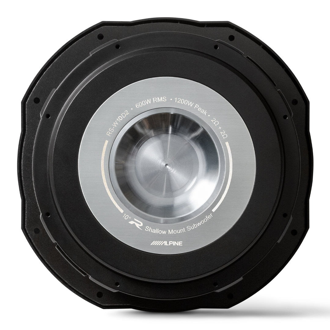 Alpine RS-W10D2, R Series 10" 2 Ohm DVC Shallow Sub, 600 Watts Open Box