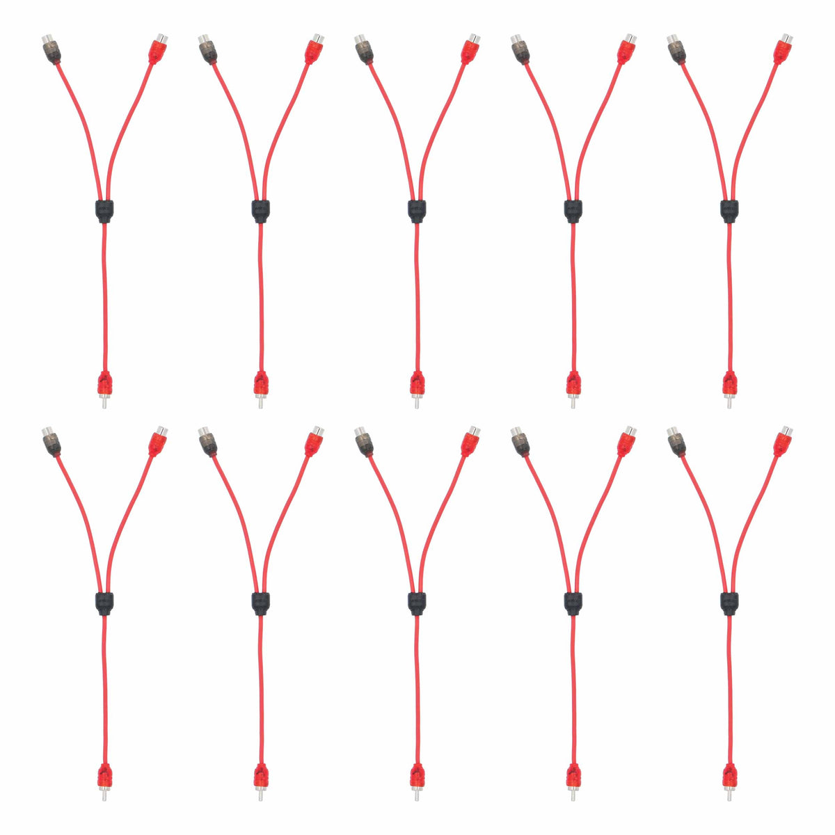 T-Spec V6RY2-10, RCA V6 Series 2-Channel Audio Y Cable - 1M-2F - 10 Pack