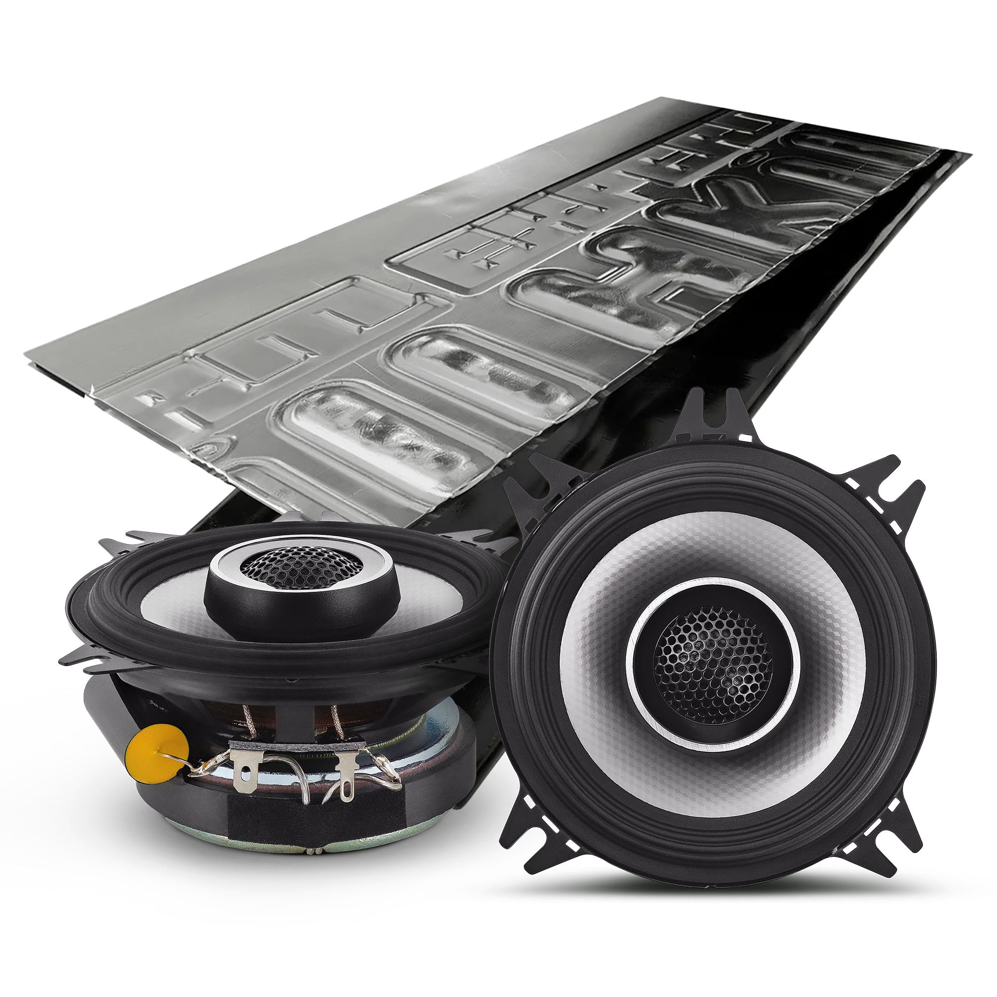 Alpine S2-S40, S Series 4" 2-Way Hi-Res Speakers + Sound Damping Kit Bundle
