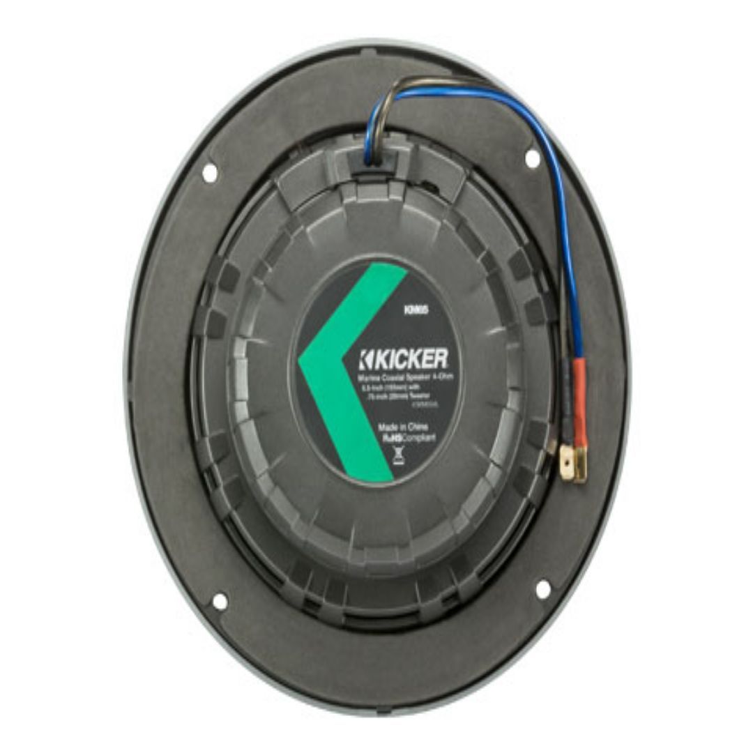 Kicker KM654, KM 6.5" Marine Speakers w/ Charcoal & White Grilles (OB)