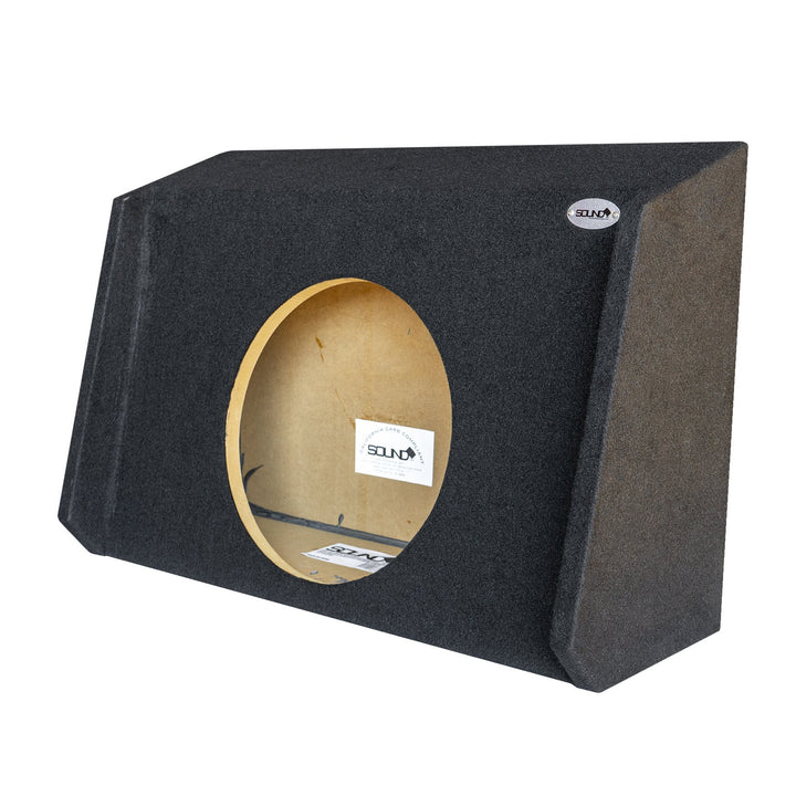 SoundBox Chevy Silverado / GMC Sierra Double Cab / Crew Cab 2019-UP Single 12" Downfire Subwoofer Enclosure, BedLiner Finish