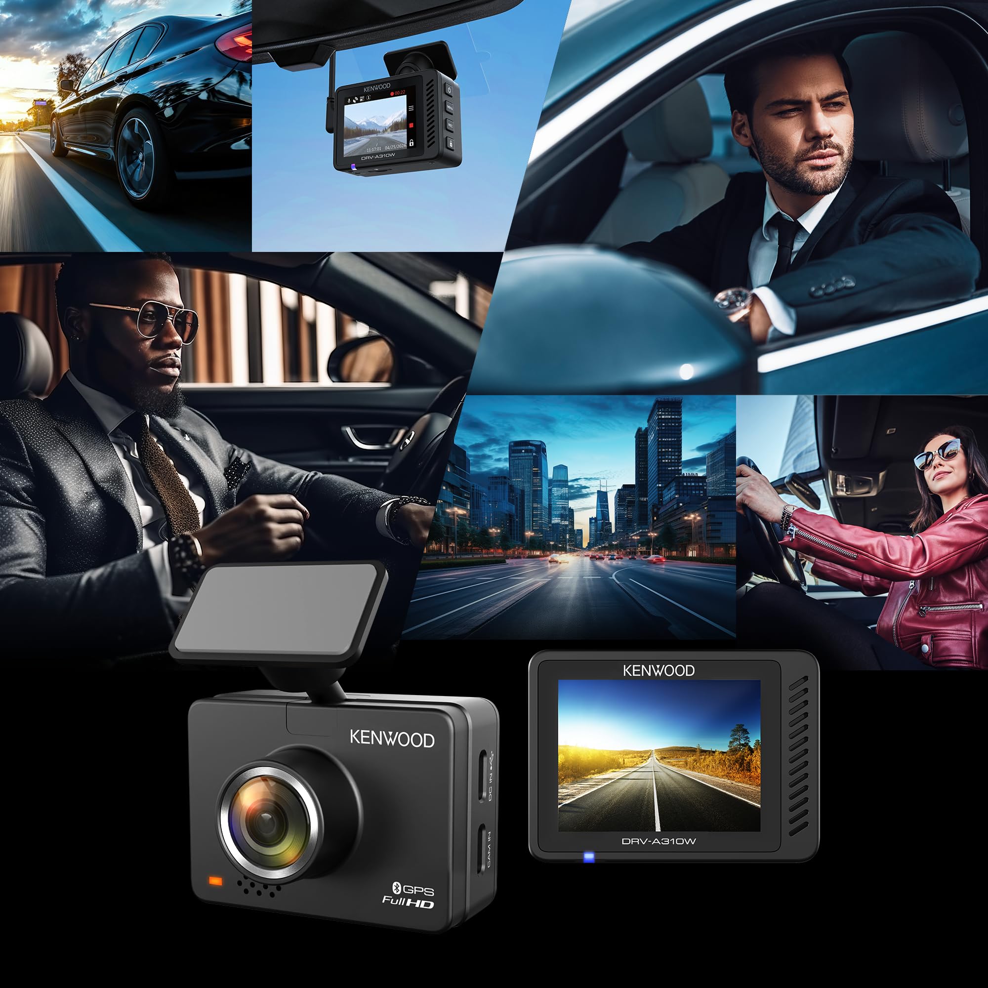 Kenwood DRV-A310W, Front View HD Dash Camera