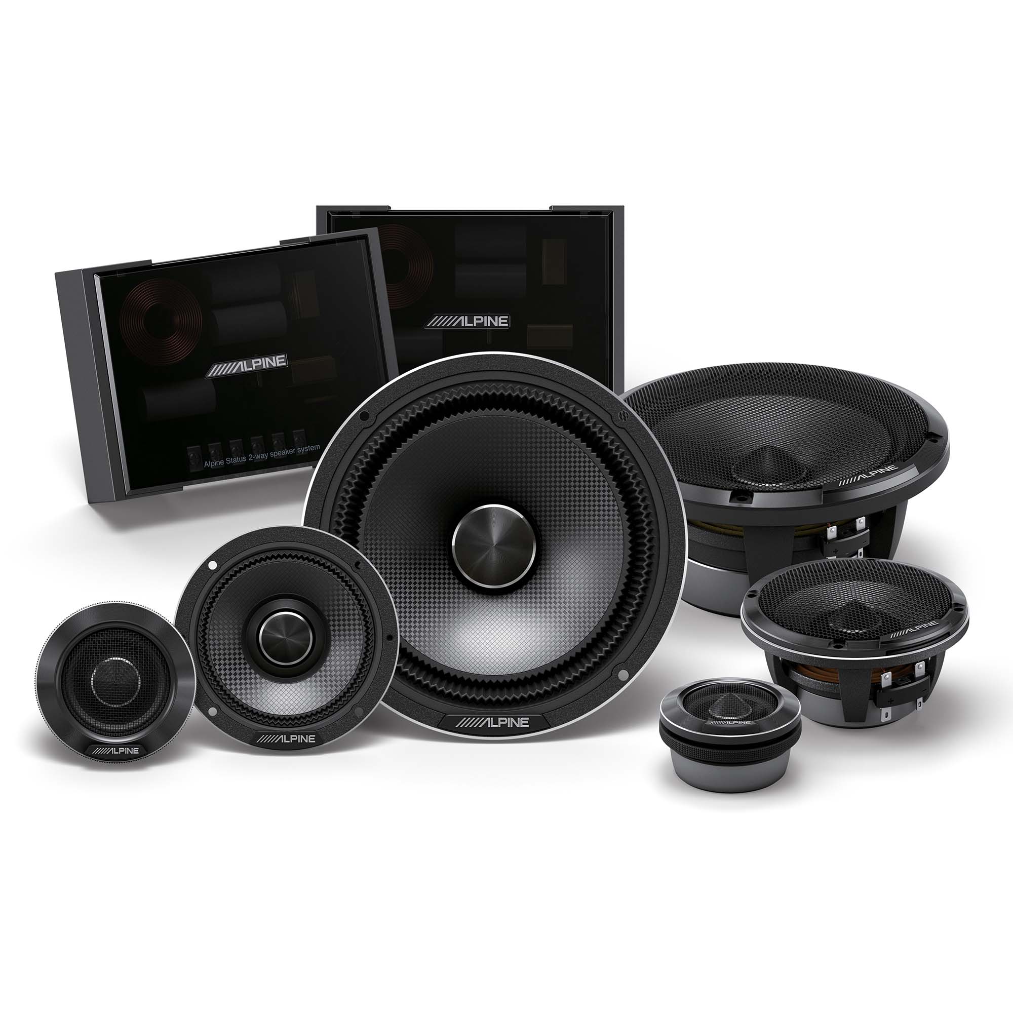 Alpine HDZ-653, Status Series Hi-Res 6.5" 3-Way Speakers + Foam Baffle Kit Bundle