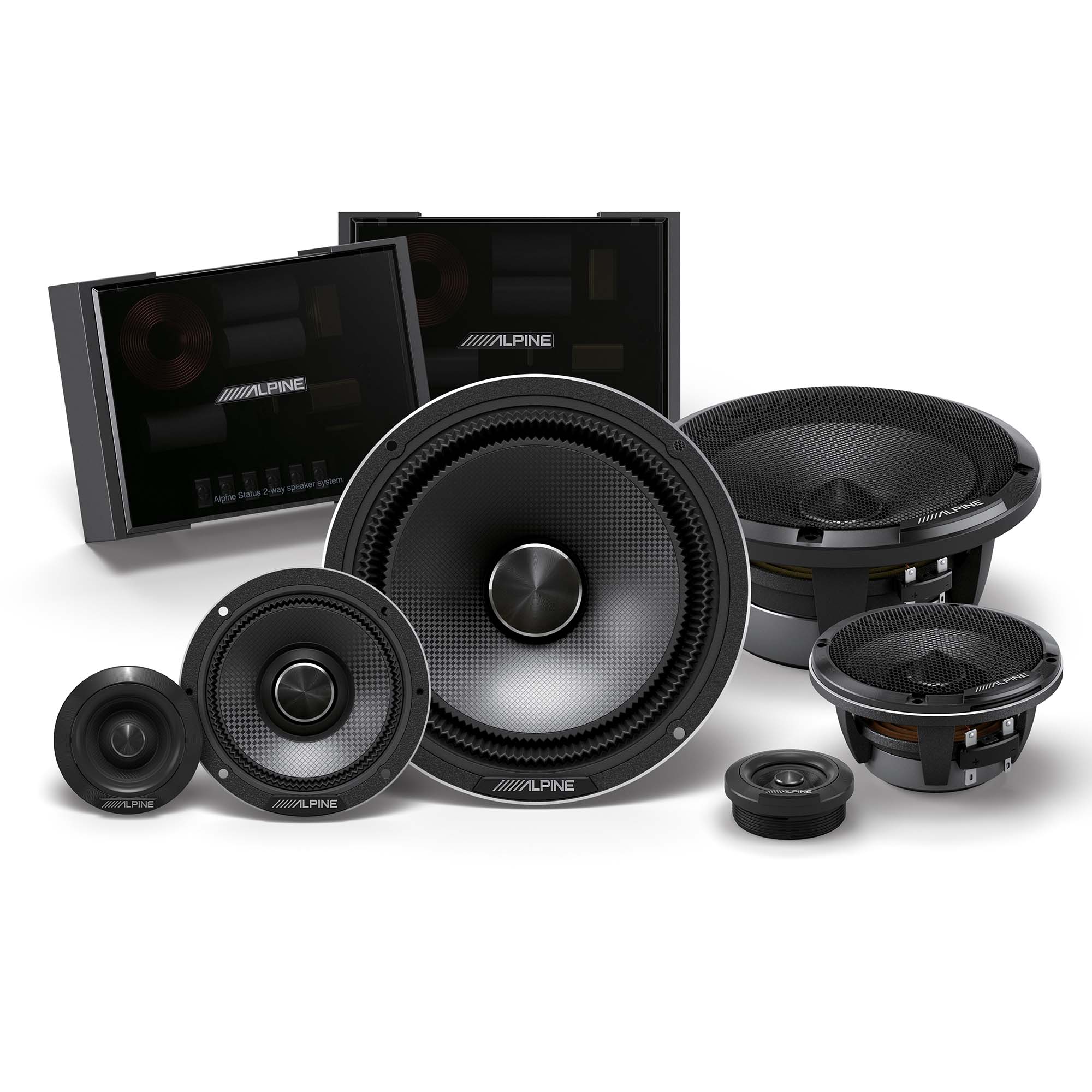 Alpine HDZ-653S, Status Series Hi-Res 6.5" 3-Way Speakers + Foam Baffle Kit Bundle