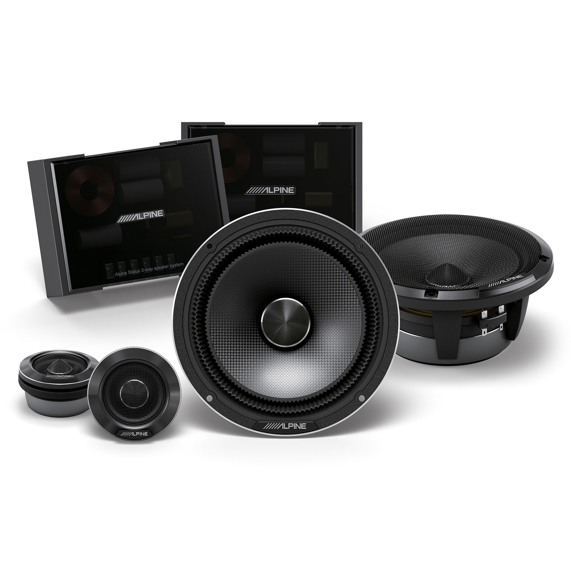 Alpine HDZ-65C, Status Series Hi-Res 6.5" 2-Way Speakers + Foam Baffle Kit Bundle