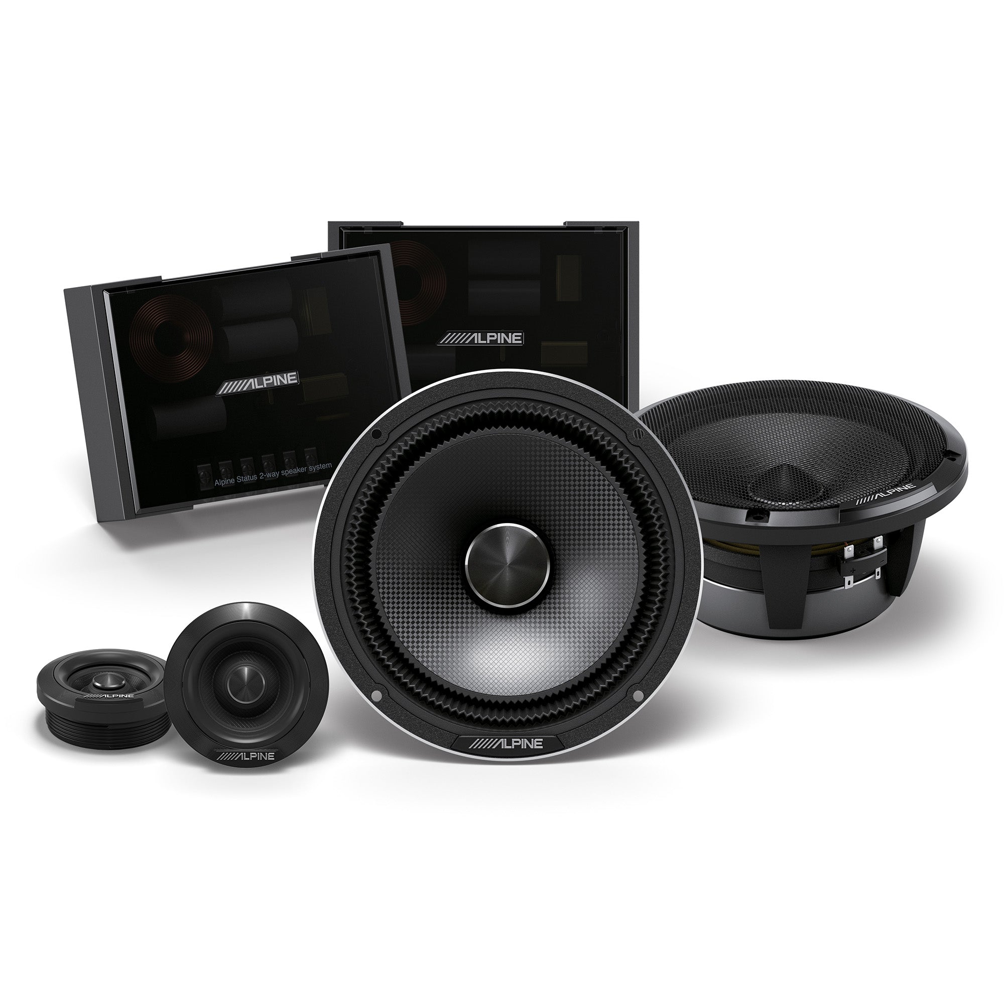 Alpine HDZ-65CS, Status Series Hi-Res 6.5" 2-Way Speakers + Foam Baffle Kit Bundle