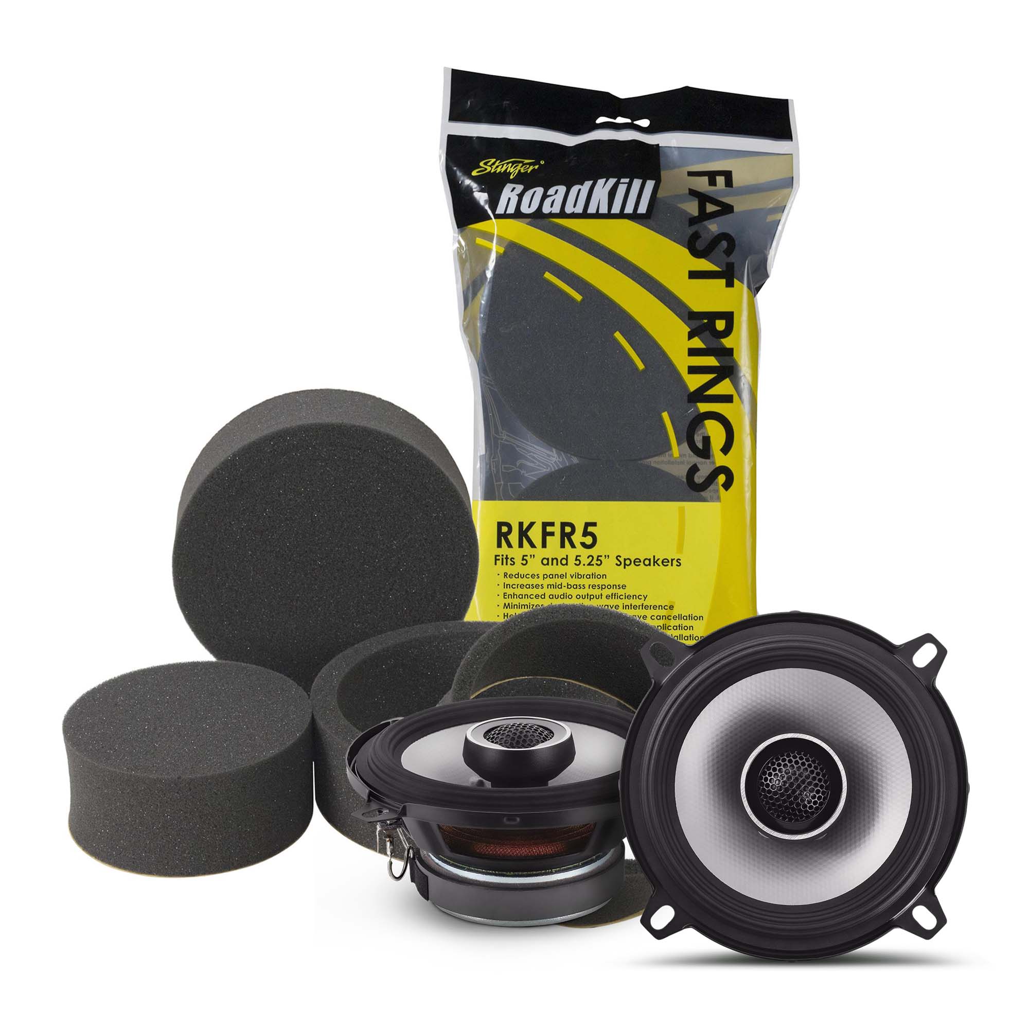 Alpine S2-S50, S Series 5" 2-Way Hi-Res Speakers + Foam Baffle Kit Bundle