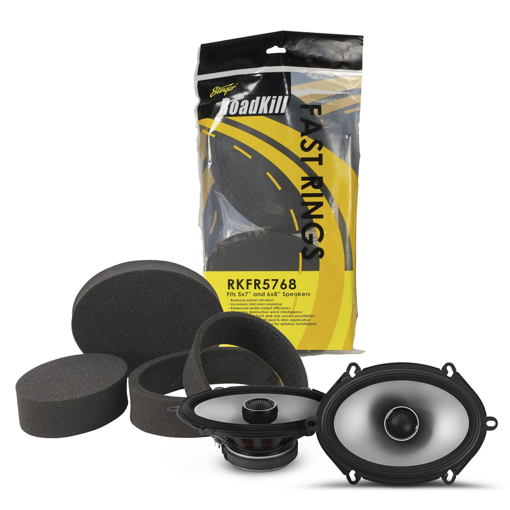 Alpine S2-S68, S Series 6x8" 2-Way Hi-Res Speakers + Foam Baffle Kit Bundle