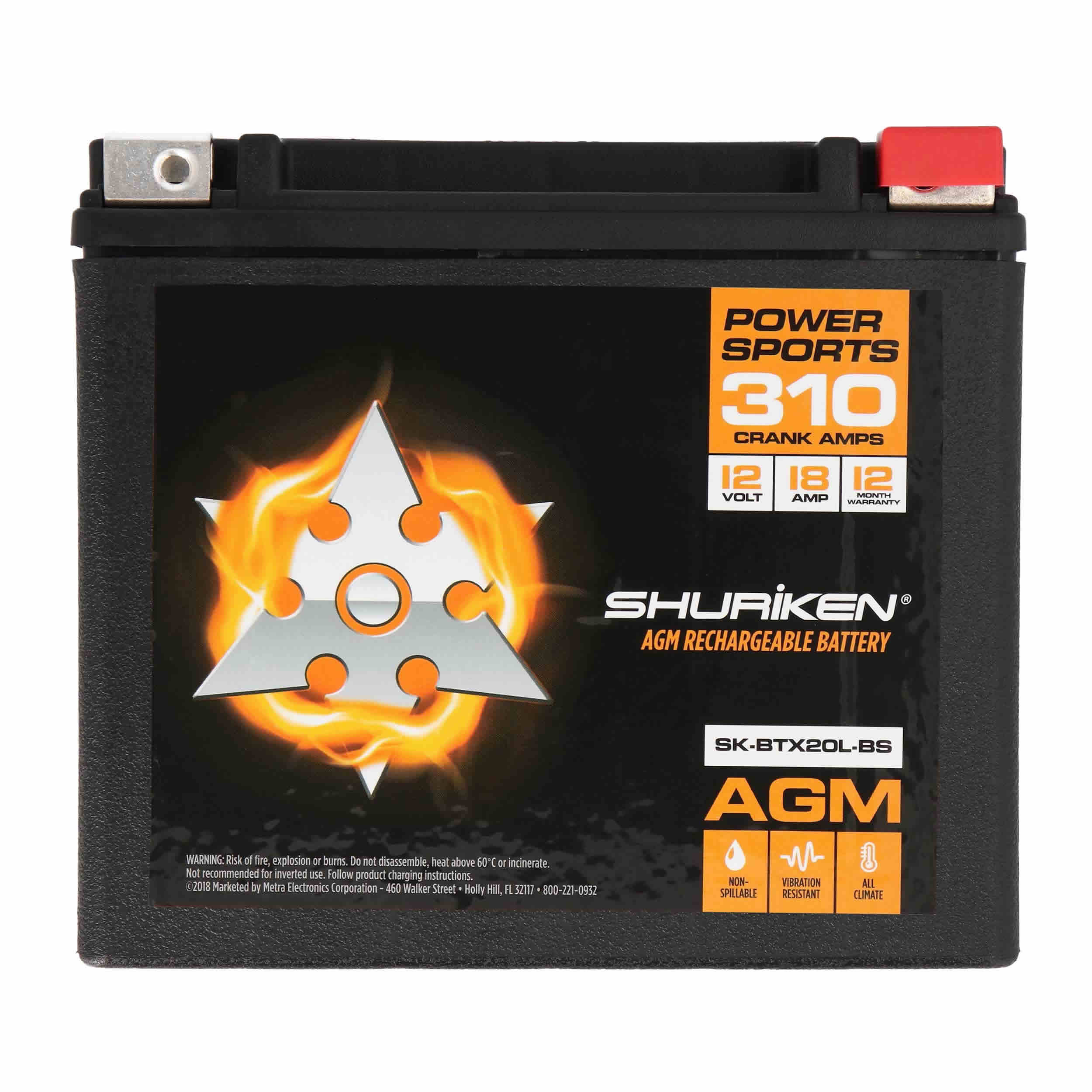 Shuriken SK-BTX20L-BS, OE Battery JIS 310CCA/18AH
