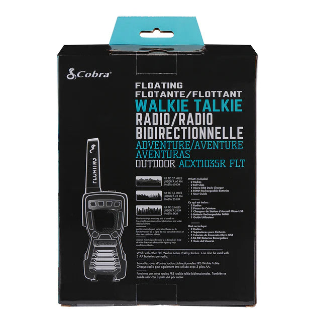 Cobra ACXT1035R FLT, 37-Mile, Rugged And Floating Two-Way Radio, 2 Pack