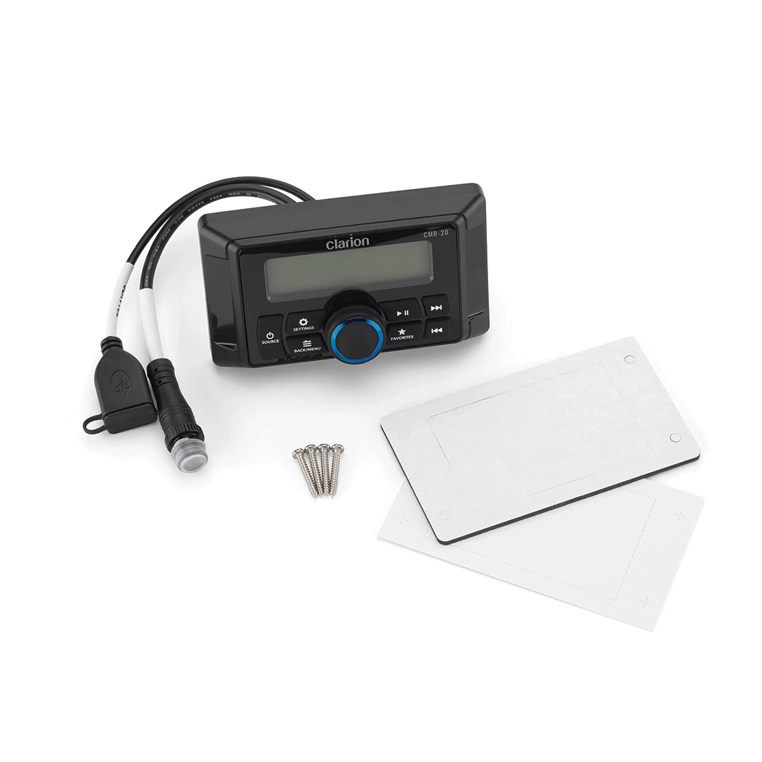 Clarion CMR-20, Marine Wired Remote with 2.44-inch Monochrome LCD Display Compatible with CMM-20, CMM-30 & CMM-30BB