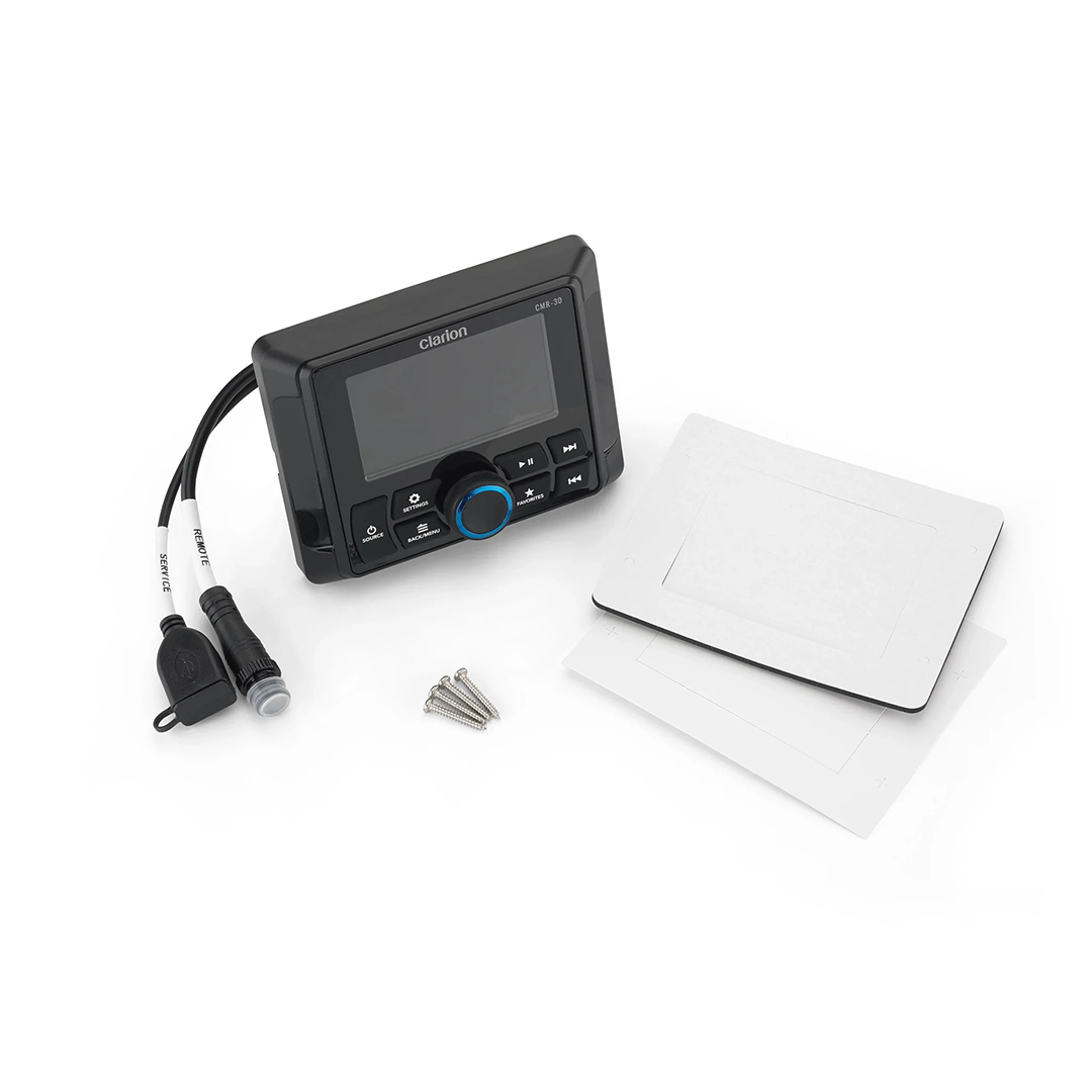Clarion CMR-30, Full-Function, Marine Wired Remote (IP67 rated) with 3-inch Full-Color LCD Display Compatible with CMM-30 & CMM-30BB