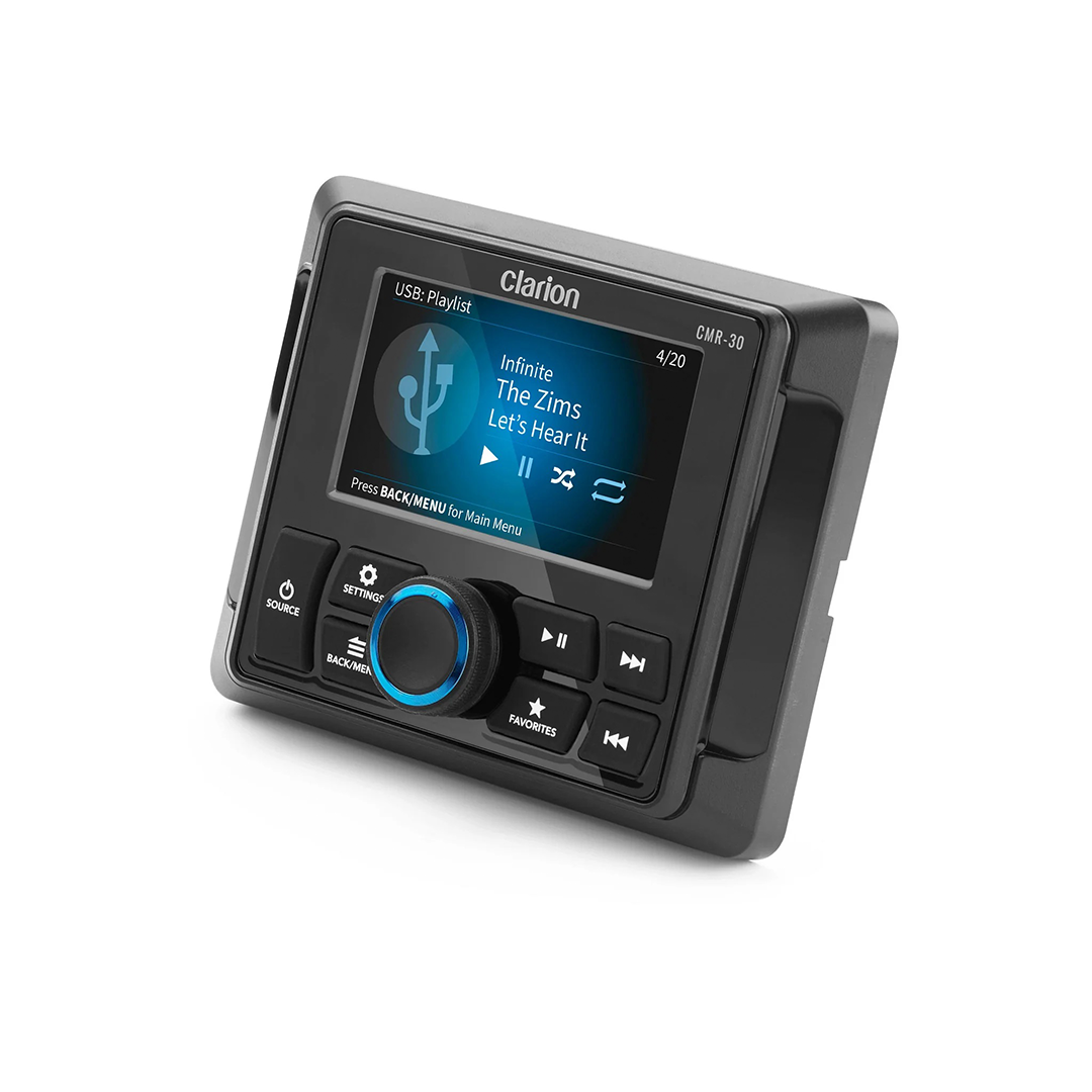 Clarion CMR-30, Full-Function, Marine Wired Remote (IP67 rated) with 3-inch Full-Color LCD Display Compatible with CMM-30 & CMM-30BB