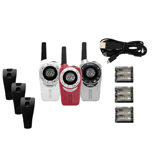 Cobra ACXT360, 25 Mile Range Two-Way Radio, 3 Pack