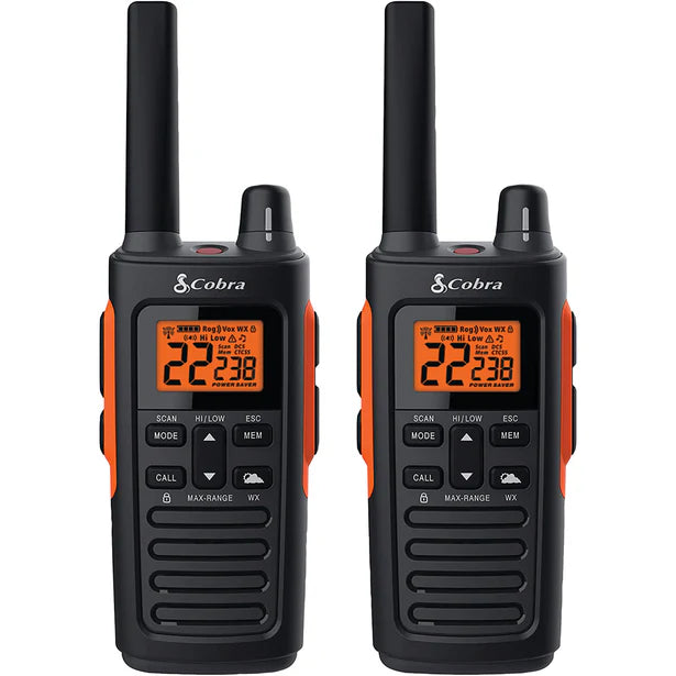 Cobra RX680, 40 Mile Range Rugged, Waterproof & Dustproof, Two-Way Radio, 2 Pack