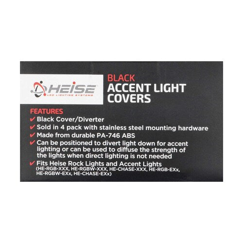 HEISE HE-RLC-4B, (4)Rock Light Cover Black