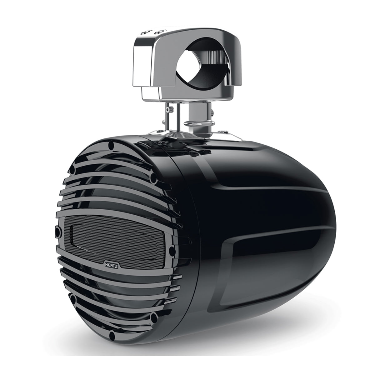 Hertz HTX 8 M-CL-TC, 8" Marine Coaxial Tower Speaker w/ Clamp - Black Grille