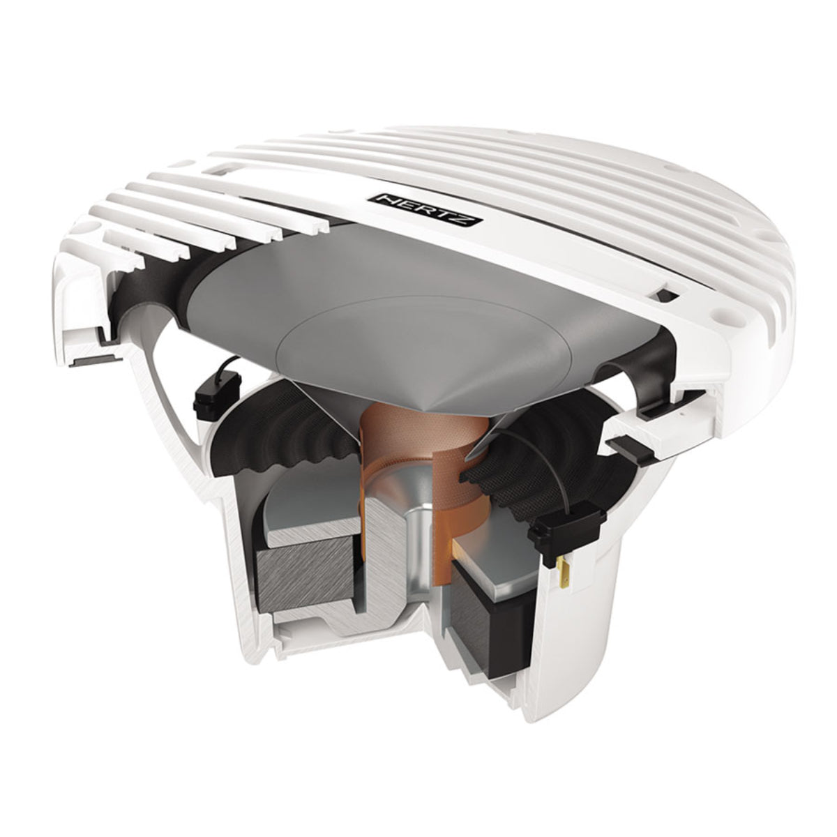 Hertz HMS 10 S-LD-G, HMS 10" 4-Ohm Infinite Baffle Marine Subwoofer w/ RGB LED, Gray Sport Grille