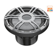 Hertz HMS 10 S2-LD-G, HMS 10" 2-Ohm Infinite Baffle Marine Subwoofer w/ RGB LED, Gray Sport Grille
