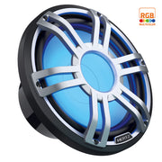 Hertz HMS 10 S-LD-G, HMS 10" 4-Ohm Infinite Baffle Marine Subwoofer w/ RGB LED, Gray Sport Grille