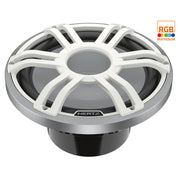 Hertz HMS 12 S2-LD-SW, HMS 12" 2-Ohm Infinite Baffle Marine Subwoofer w/ RGB LED, Silver-White Sport Grille