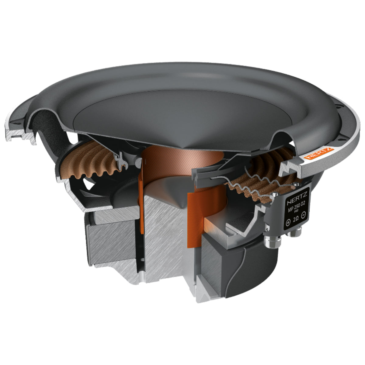 Hertz MP 250 D2.3, Mille PRO 10" 2-Ohm Dual Voice Coil Subwoofer