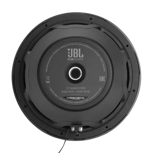 JBL JBLMARSUBCB122AM, 12" Marine Subwoofer w/ RGB Lighting (White/Gray Grill)