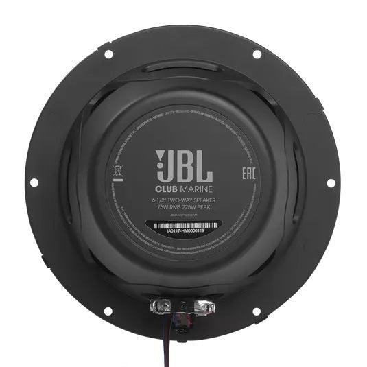 JBL CLUB62, 6.5" 2-Way Marine Speakers w/ RGB Lighting (White/Gray Grill)