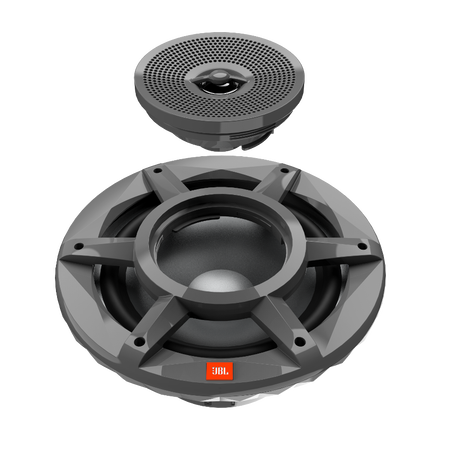 JBL JBLMARSPKSD82MGAM, Stadium 8" 3-Way Marine Speakers w/ RGB Lighting - Grey