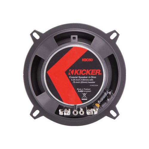 Kicker KSC50, KS Series 5.25" 2-Way 4 Ohm Coaxial Speakers (51KSC504)
